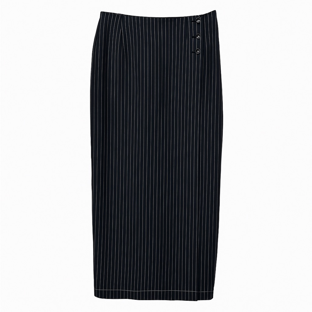 Vintage Enchante Collection Pinstripe Wrap Skirt - Size 3